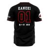 Anteiku Kaneki Tokyo Ghoul AOP Baseball Jersey AOP Baseball Jersey BACK Mockup - Anime Jersey Store