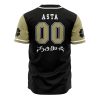 Asta Black Bulls Black Clover AOP Baseball Jersey AOP Baseball Jersey BACK Mockup - Anime Jersey Store