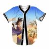 DBZ Cute Kid Goku Sitting On The Roof Blue Sky Full Print Baseball Jersey - Anime Jersey Store