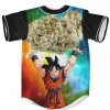 DBZ Goku Spirit Bomb Ganja Weed Colorful Awesome Baseball Jersey back 1 - Anime Jersey Store