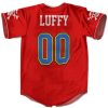 Dope Straw Hat Pirates Logo Luffy Baseball Shirt back - Anime Jersey Store