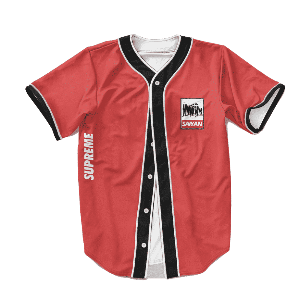 Dragon Ball Z Dream Team Supreme Red Baseball Jersey - Anime Jersey Store