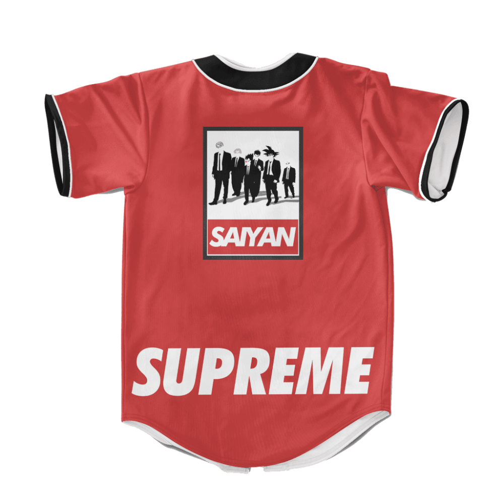 Dragon Ball Z Dream Team Supreme Red Baseball Jersey Back - Anime Jersey Store