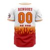 Hashira Kyojuro Rengoku DS AOP Baseball Jersey AOP Baseball Jersey BACK Mockup - Anime Jersey Store