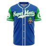 Luigi SMB AOP Baseball Jersey FRONT Mockup - Anime Jersey Store