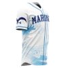 Marines Garp OP AOP Baseball Jersey SIDE Mockup - Anime Jersey Store