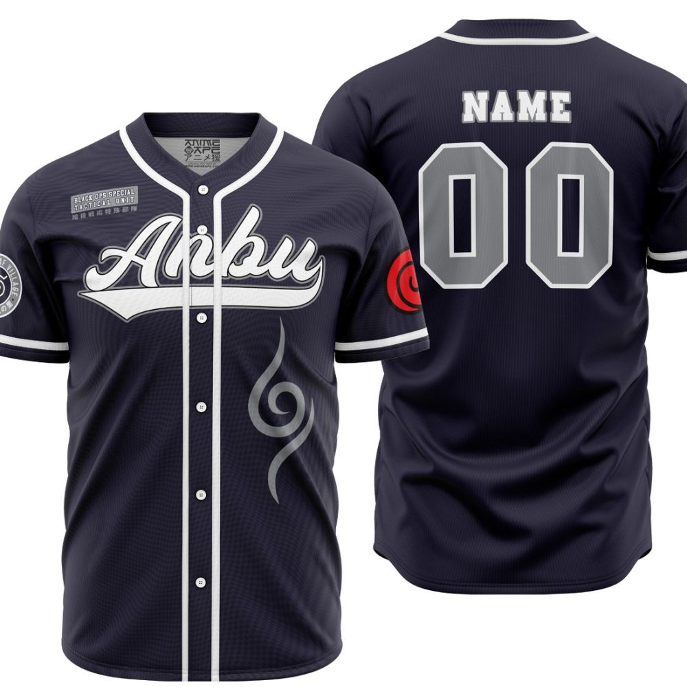 Personalized Anbu Kakashi Naruto AOP Baseball Jersey MAIN Mockup - Anime Jersey Store