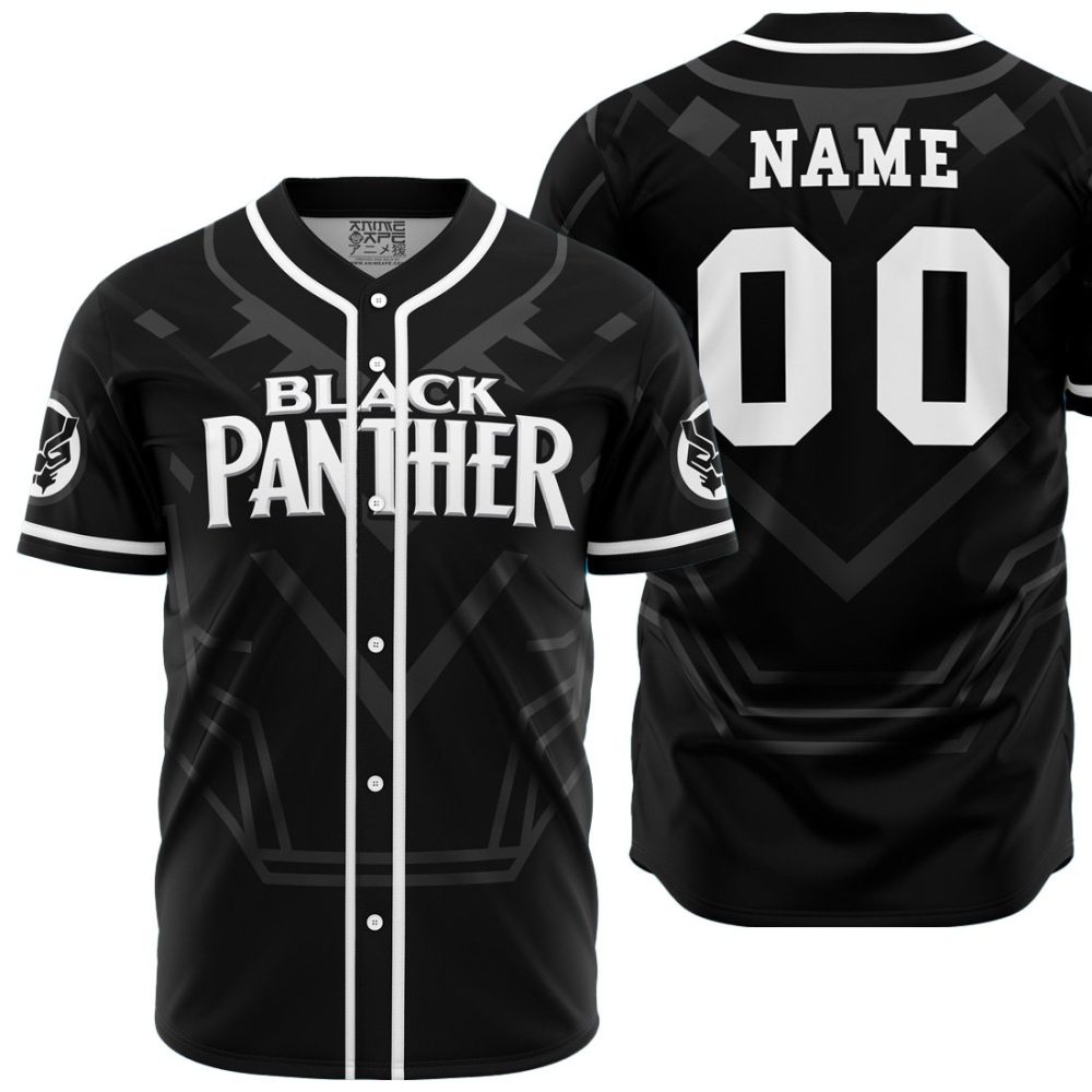 Personalized Black Panther Marvel AOP Baseball Jersey MAIN Mockup - Anime Jersey Store