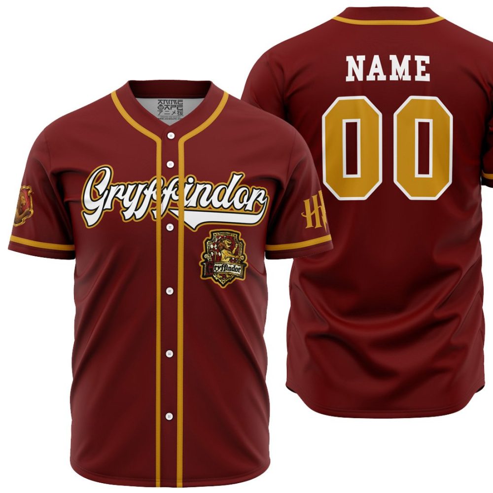 Personalized Gryffindor HP AOP Baseball Jersey MAIN Mockup - Anime Jersey Store