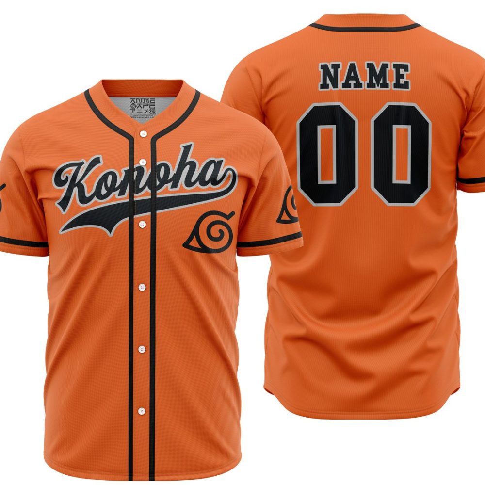 Personalized Konoha Uzumaki Naruto AOP Baseball Jersey MAIN Mockup 1 - Anime Jersey Store