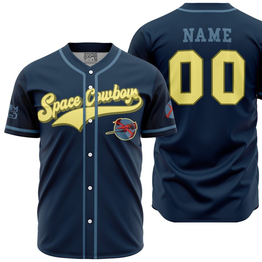 Personalized Space Cowboy CB AOP Baseball Jersey MAIN Mockup - Anime Jersey Store