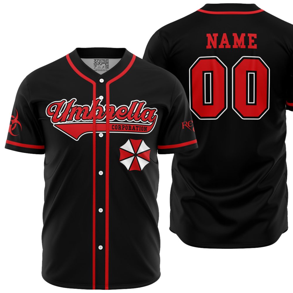 Personalized Umbrella Corp RE AOP Baseball Jersey MAIN Mockup - Anime Jersey Store