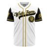 Personalized White Tigers White PR AOP Baseball Jersey FRONT Mockup - Anime Jersey Store