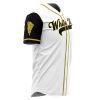 Personalized White Tigers White PR AOP Baseball Jersey SIDE Mockup - Anime Jersey Store