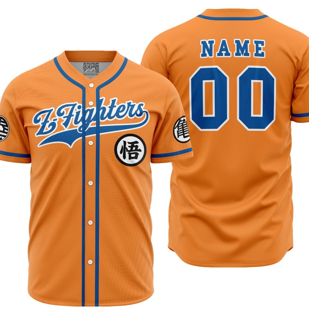 Personalized Z Fighters Goku Dragon Ball Z AOP Baseball Jersey MAIN Mockup 2 - Anime Jersey Store