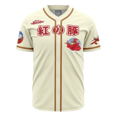 Porco Rosso SG AOP Baseball Jersey FRONT Mockup - Anime Jersey Store