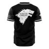 Starks of Winterfell Black GOT AOP Baseball Jersey AOP Baseball Jersey BACK Mockup - Anime Jersey Store