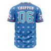 Straw Hats Chopper One Piece AOP Baseball Jersey BACK Mockup - Anime Jersey Store