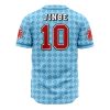 Straw Hats Jinbe One Piece AOP Baseball Jersey BACK Mockup - Anime Jersey Store