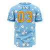 Straw Hats Nami One Piece AOP Baseball Jersey BACK Mockup - Anime Jersey Store