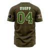 Straw Hats Usopp One Piece AOP Baseball Jersey BACK Mockup - Anime Jersey Store