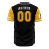 Whore Island Ocelots V2 Archer AOP Baseball Jersey AOP Baseball Jersey BACK Mockup - Anime Jersey Store