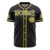 Worms Dorohedoro AOP Baseball Jersey FRONT Mockup - Anime Jersey Store